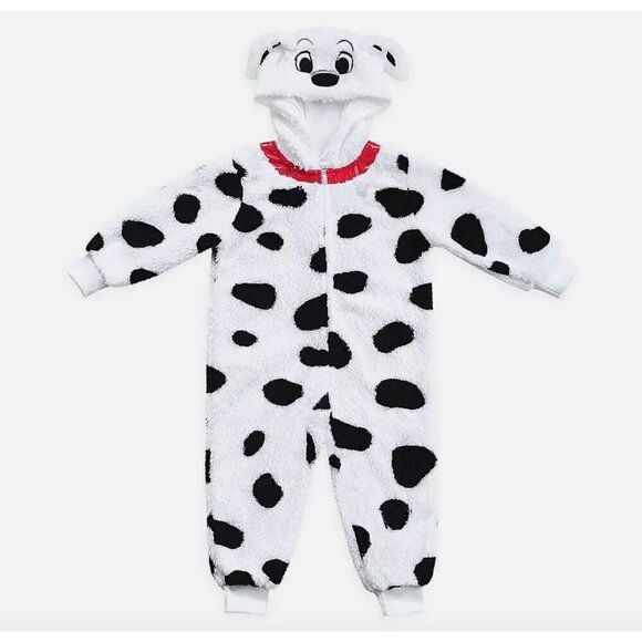 Disney Store Parks 101 Dalmatian Zip Front Sleeper Halloween Costume Size 9/10 - Picture 1 of 6